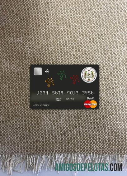 Banco Nacional do Butão Butão Master Card Photolook Front exemplo real